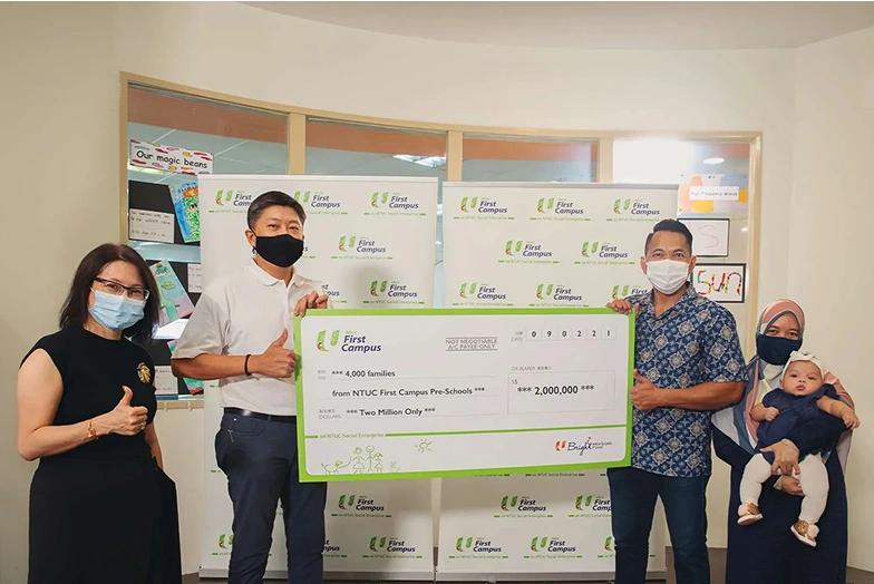 NTUC First Campus contributes an estimated S$2 million to provide a one-time Child Development Account top-up and to launch an “NTUC First…